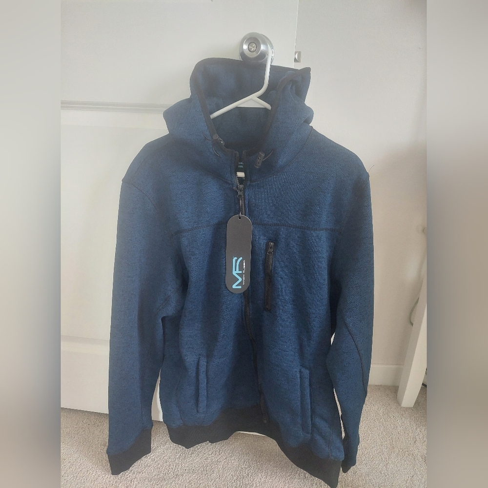 Mack Russo Men's Blue Hooded Jacket ~ XL